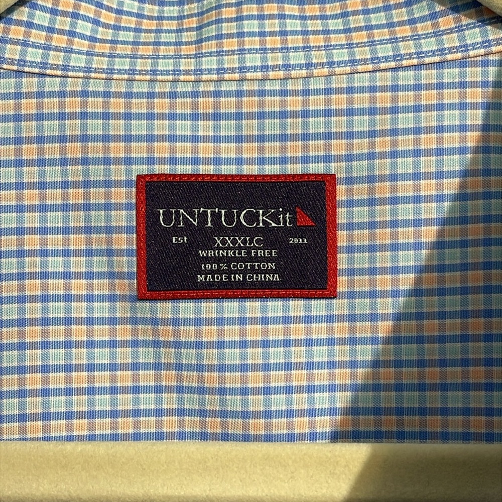 Untuckit Checked Print Button Down Shirt Men’s Xx… - image 3